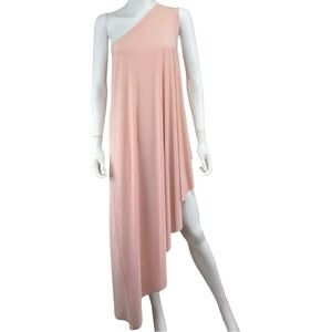 Norma Kamali Pastel Pink One Shoulder Cocktail Dress Size M